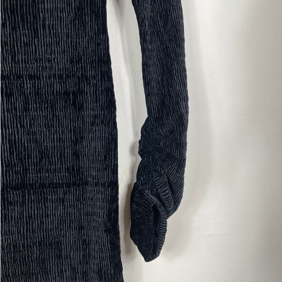New Rebecca Vallance Senna Ribbed Velvet Mini Dress in Black Women's Size 8 - Picture 7 of 11